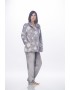 Γυναικεία Fleece Πυζάμα KOYOTE ΚΓ5226 με πατιλέτα και print "χιονονιφάδες" ΓΚΡΙ